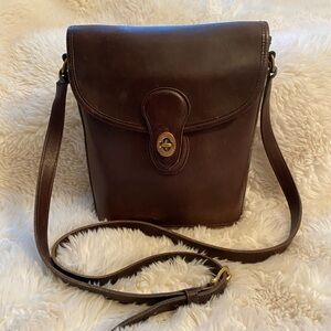 Vintage Coach Bradley Bucket Brown Leather Crossbody Shoulder Bag